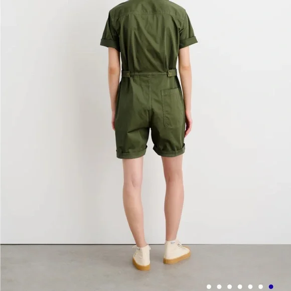 Alex Mill Olive Green Short Sleeve Jumpsuit - Picture 9 of 9